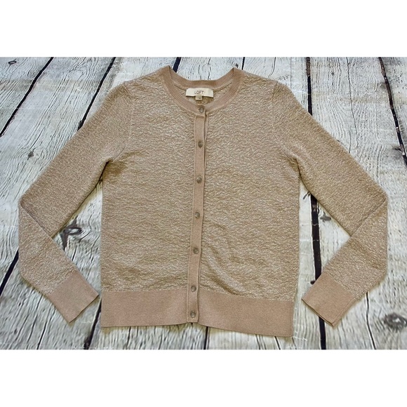 Loft Metallic Gold Cardigan - Picture 8 of 13